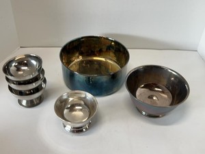 Italian Silverplate Serving Bowl Set Calegaro Pedestal Bowls