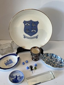 Vintage Blue White Decorative Plate Dish Glass Trinket Mixed Lot