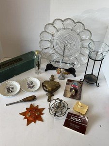 Vintage Glassware Decor and Household Smalls Mixed Estate Lot