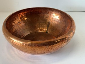 Hand Hammered Copper Bowl Round Decorative Centerpiece 8 x 3