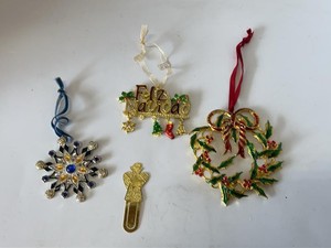 Lot of Assorted Christmas Ornaments & Angel Bookmark Holiday Decor