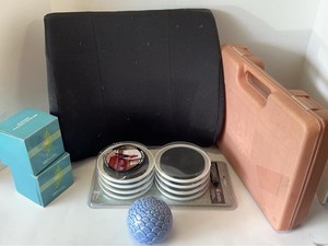 Box Lot of Assorted Household Goods Tools Cushion Avon Decor
