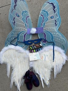 Fantasy Costume Accessory Lot Fairy Angel Wings Mask Slippers Glitter