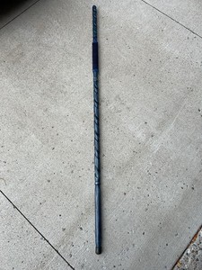Hand Carved Turned Wood Walking Staff Blue Stain Leather Grip 64in
