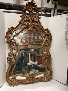 Ethan Allen Italian Rococo Style Gilt Wood Wall Mirror 25 x 42