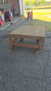 Heavy-duty steel industrial aircraft and machinery platform cart on wheels