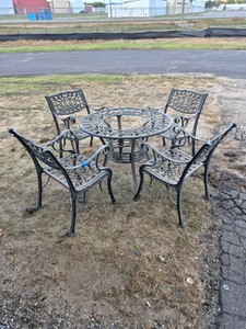Ornate Round Outdoor Patio Table Set