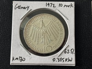 1972-F Germany Silver 10 Mark