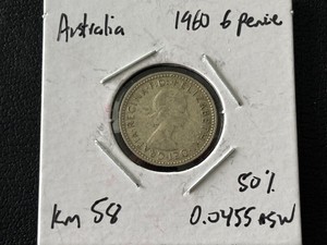 1960 Australia Silver 6 Pence