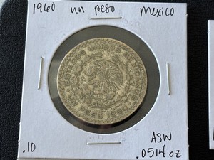 1960 Un Peso Silver