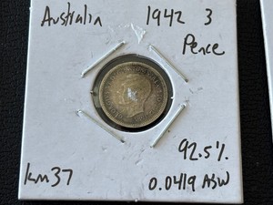 1942 Australia Silver 3 Pence