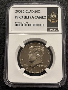 2001-S Kennedy Half Dollar Proof NGC PF67 Ultra Cameo