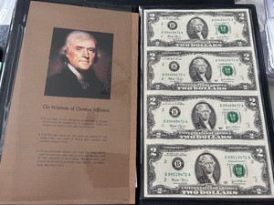 Uncut Sheet of $2 Dollar Notes