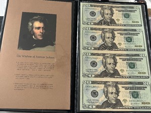 Uncut Sheet of $20 Dollar Star Notes Low Serial Numbers