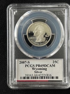 2007-S Wyoming Silver Quarter Proof PCGS PR69 Deep Cameo