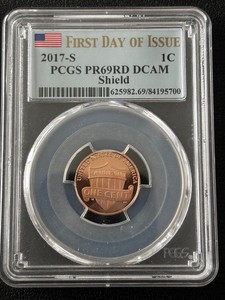 2017-S Lincoln Cent Shield Proof PCGS PR69 Red Deep Cameo