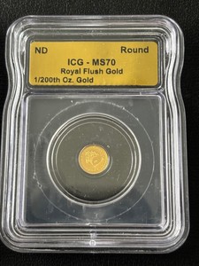 1200th Ounce .999 Fine Gold Round ICG MS70