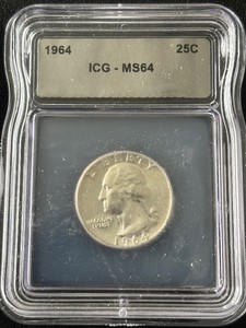 1964 Washington Quarter ICG MS64
