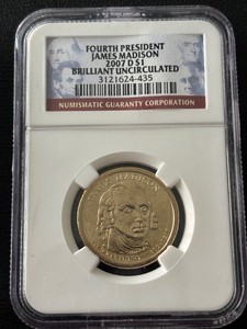 2007-D James Madison Dollar NGC BU
