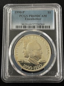 1990-P Eisenhower Dollar Proof PCGS PR69 Deep Cameo