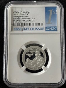 2021-S Tuskegee Airmen Silver Quarter Proof NGC PF70 Ultra Cameo