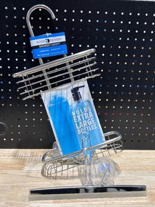 Inter Design Stainless Steel Shower Caddy with Squeegee with Suction Hook