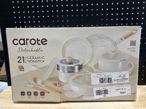 Carote 21 Piece Ceramic Detachable Handle Pot and Pan Set