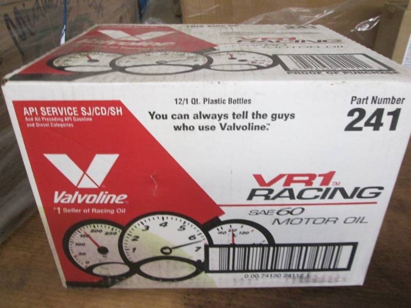 12 Quarts Valvoline SAE60 racing oil