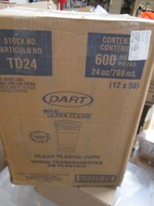 600 24 Oz Dart ultra clear plastic cups