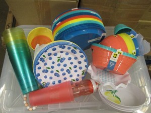 Large lot of plastic servingware