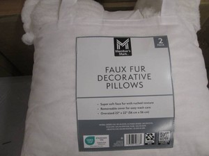 2 Faux fur plush pillows