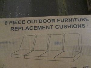 8 Piece outdoor furniture replacement cushions dark gray