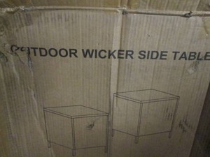 2 Outdoor wicker side tables