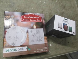 New serving tray and drinking glasses