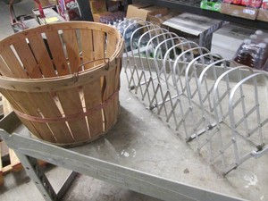 Folding bottle rack and wood basket