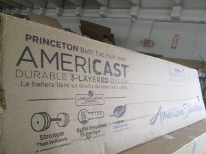 Americast insulated bathtub, left drain