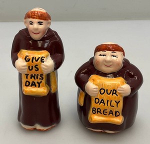 Collectible PlasticCelluloid Monk Salt And Pepper Shaker Set