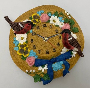 Decorative Bird Wall Clock Battery Operated Makes Sounds New Old Stock