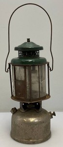 1920s Coleman Quick Light Model 327 Lantern With Mica Shade Dual mantle (Some Dents Present In Base)