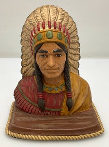 Vintage Indian Chief Bust Bookend 6 34 Tall