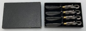 Set Of Four Aurther Court Cast Aluminum Elephant Spreader Knives Set In Original Box