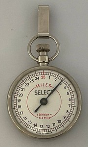 Vintage German Pedometer Miles 1 Division   14 Mile With Hook Clasp