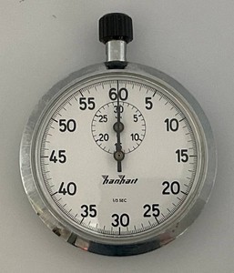 Vintage Hanhart Stop Watch 15 Sec German Silvertone