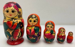 5 Pc. Russian Wooden Nesting Dolls Set