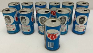 Collectible 1970s RC Cola Baseball Stars Pop Top Tin Cans