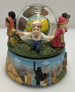RARE Vintage Michael Adams Peace In The New Millennium Snow Globe 5.5 Tall