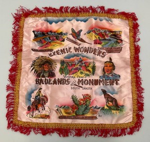 Vintage South Dakota Badlands Pillow Cover vWith Red Fring 18 x 18