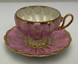 Vintage Collectible Fan Crest Teacup And Saucer Hand Painted Japan