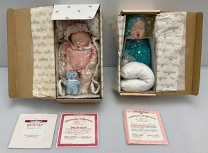 Misc. Collectible Ashton Drake Porcelain Dolls Including Little Bit Of Love And Rock-A-Bye Baby In  Original Boxes