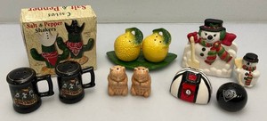 Misc. Collectible Salt & Pepper Shaker Sets (Bowling Bag Repaired)